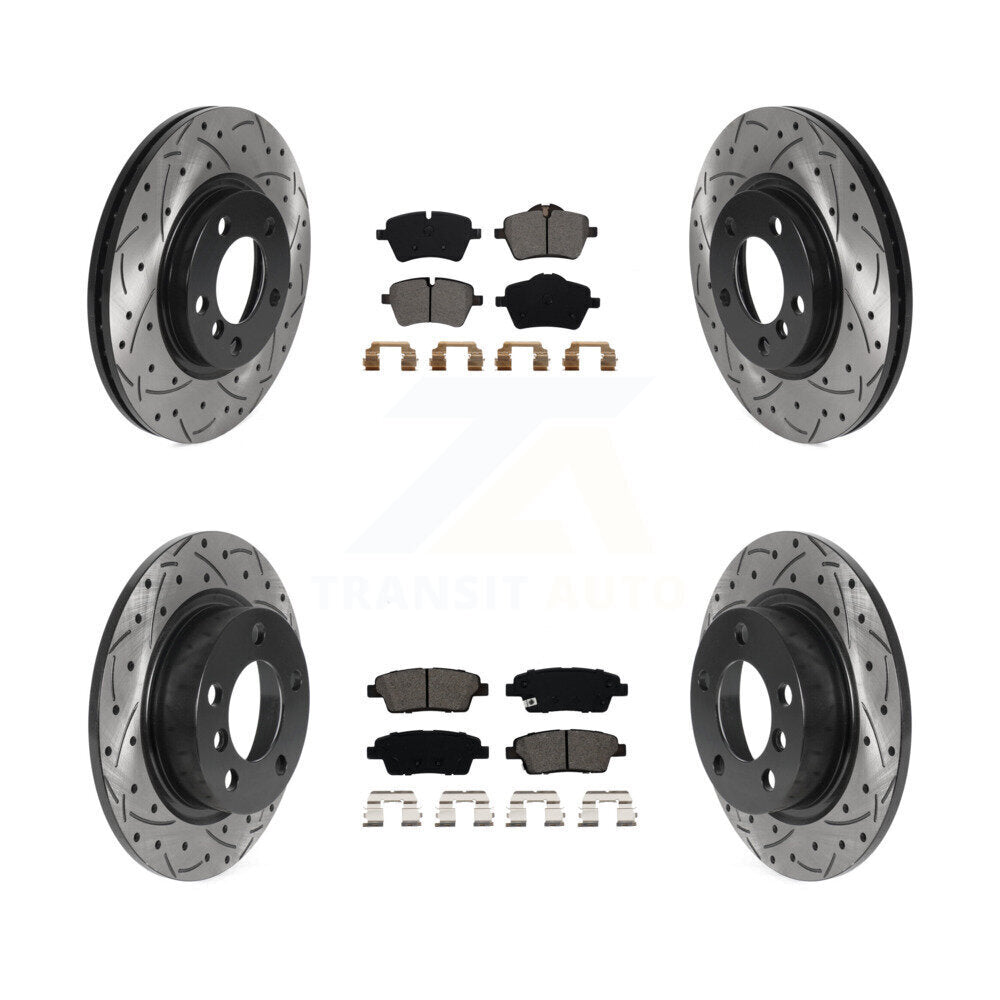 Drill Slot Brake Rotors Semi-Metallic Pad Front Rear Kit For Mini Cooper Paceman