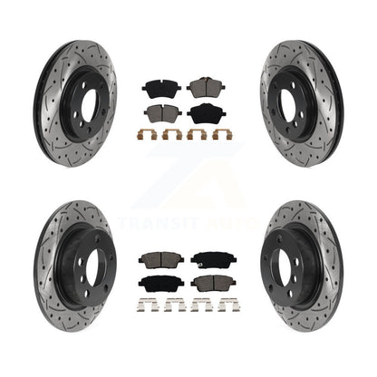 Drill Slot Brake Rotors Semi-Metallic Pad Front Rear Kit For Mini Cooper Paceman