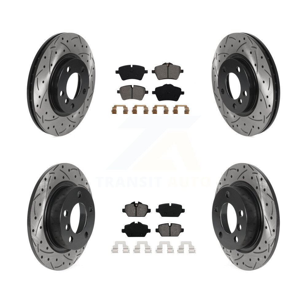 Drill Slot Brake Rotors Semi-Metallic Pad Front Rear Kit For Mini Cooper Paceman