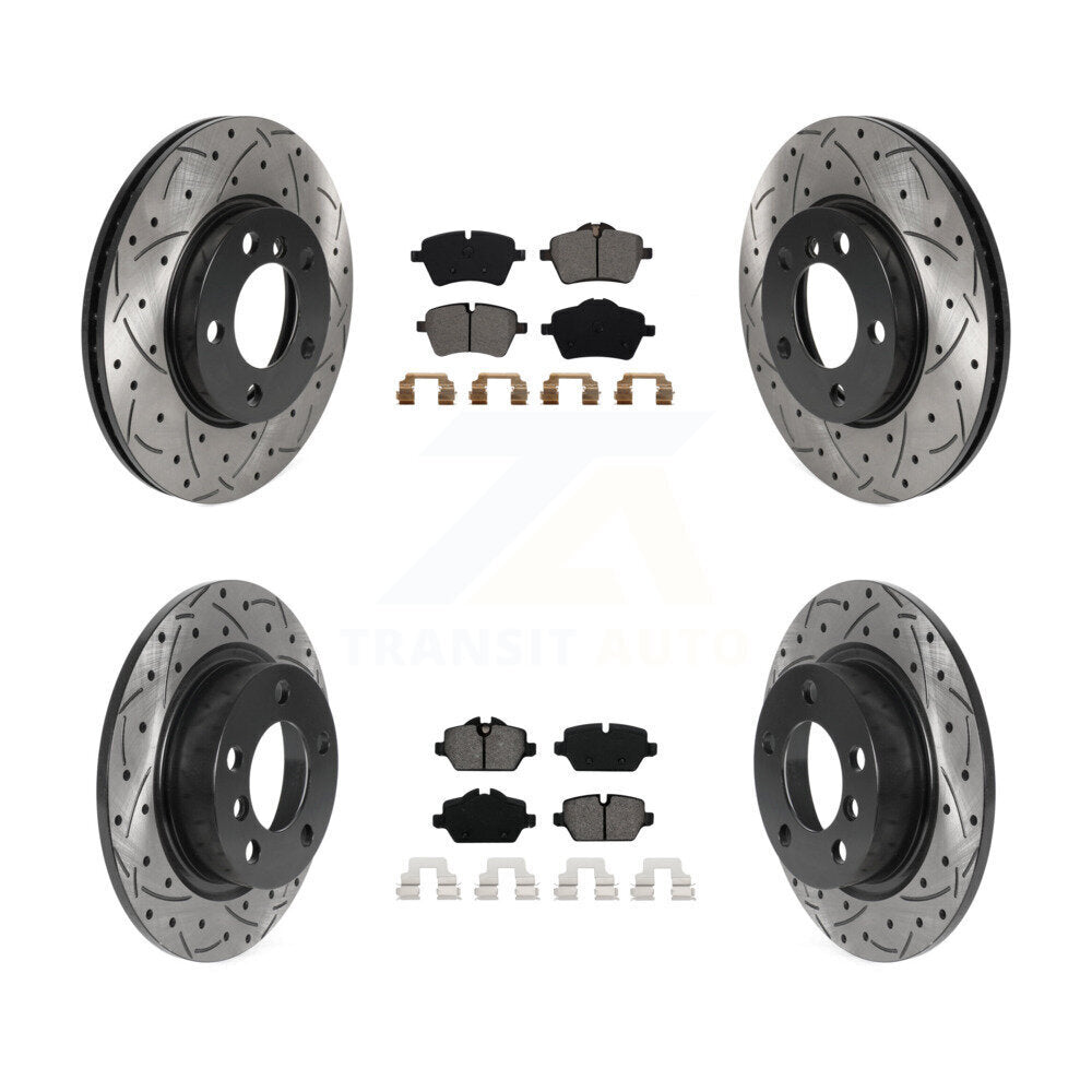 Drill Slot Brake Rotors Semi-Metallic Pad Front Rear Kit For Mini Cooper Paceman