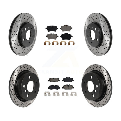 Drilled Slot Disc Brake Rotor & Semi-Metallic Pad Front Rear Kit For Mini Cooper