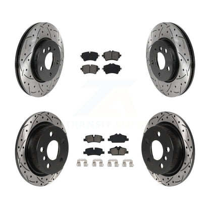 Drilled Slot Disc Brake Rotor & Semi-Metallic Pad Front Rear Kit For Mini Cooper