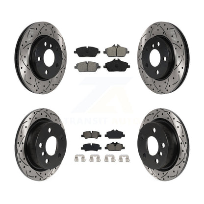 Drilled Slot Disc Brake Rotor & Semi-Metallic Pad Front Rear Kit For Mini Cooper