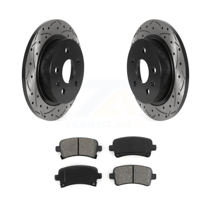 Drilled Slot Brake Rotor & Semi-Metallic Pad Rear Kit For Chevrolet Malibu Buick