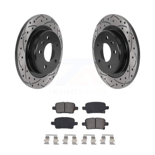Drill Slot Disc Brake Rotor Semi-Metallic Pad Rear Kit For Chevrolet Equinox GMC