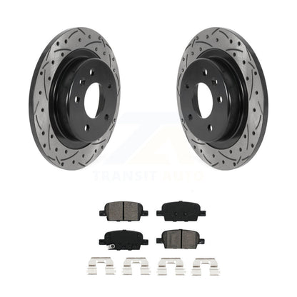 Coat Drill Slot Disc Brake Rotor Semi-Metallic Pad Rear Kit For Chevrolet Malibu