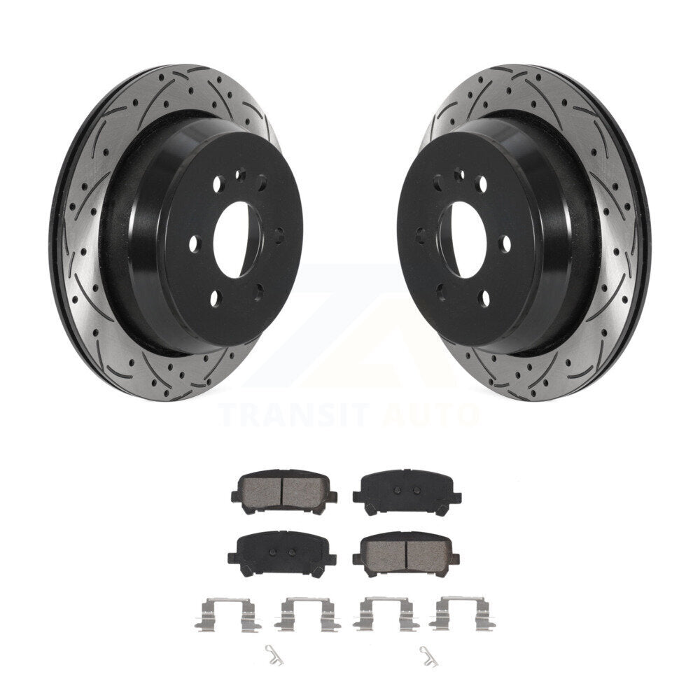 Drilled Slot Brake Rotor & Semi-Metallic Pad Rear Kit For Chevrolet Colorado GMC