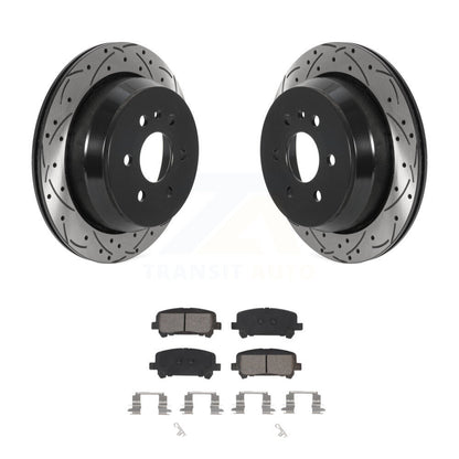 Drilled Slot Brake Rotor & Semi-Metallic Pad Rear Kit For Chevrolet Colorado GMC