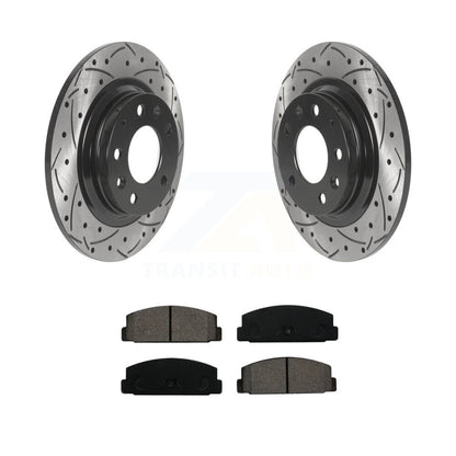 Coat Drill Slot Disc Brake Rotors Semi-Metallic Pad Rear Kit For Mazda 6 Protege