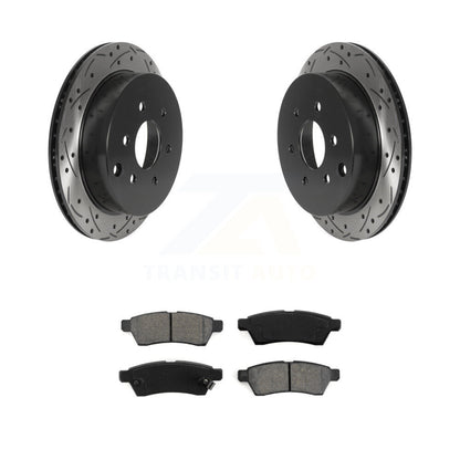 Drilled Slot Brake Rotor & Semi-Metallic Pad Rear Kit For Nissan Frontier Xterra