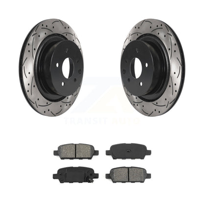 Coat Drill Slot Disc Brake Rotor Semi-Metallic Pad Rear Kit For INFINITI G35 Q60