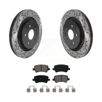 Drill Slot Brake Rotor Semi-Metallic Pad Rear Kit For Volvo XC70 S60 V60 S80 V70