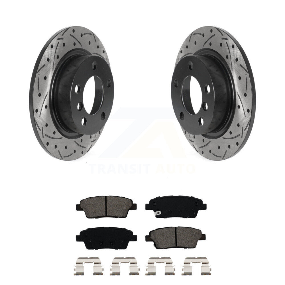 Drilled Slot Brake Rotor & Semi-Metallic Pad Rear Kit For Mini Cooper Countryman
