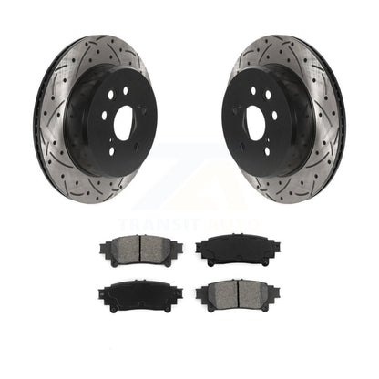 Drilled Slot Brake Rotors Semi-Metallic Pad Rear Kit For Lexus IS300 IS350 GS350