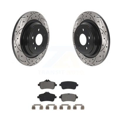 Drill Slot Brake Rotor Semi-Metallic Pad Rear Kit For Mercedes-Benz ML350 GLE350