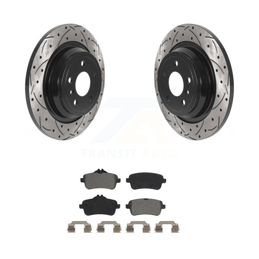 Drill Slot Brake Rotor Semi-Metallic Pad Rear Kit For Mercedes-Benz ML350 GLE350