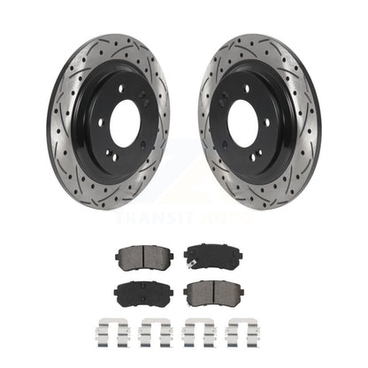 Drilled Slot Brake Rotor Semi-Metallic Pad Rear Kit For Kia Optima LX/EX/LX 1.6T