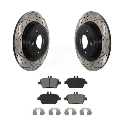 Drill Slot Brake Rotors Semi-Metallic Pad Rear Kit For Mercedes-Benz GLA250 B250