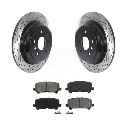 Drill Slot Disc Brake Rotor Semi-Metallic Pad Rear Kit For Honda Pilot Ridgeline