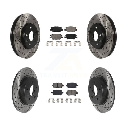 Drill Slot Brake Rotor Semi-Metallic Pad Front Rear Kit For Chevrolet Cruze Bolt
