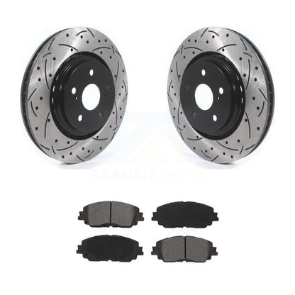 Drilled Slot Brake Rotors Semi-Metallic Pad Front Kit For 20-23 Toyota Camry XSE