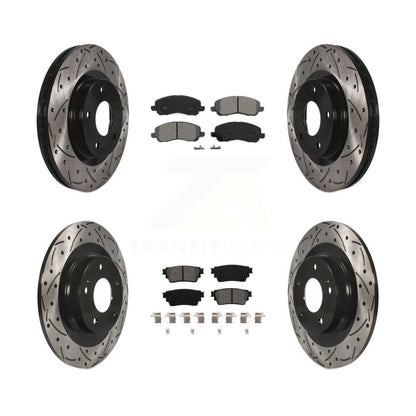 Drill Slot Brake Rotor Semi-Metallic Pad Front Rear Kit For Mitsubishi Outlander