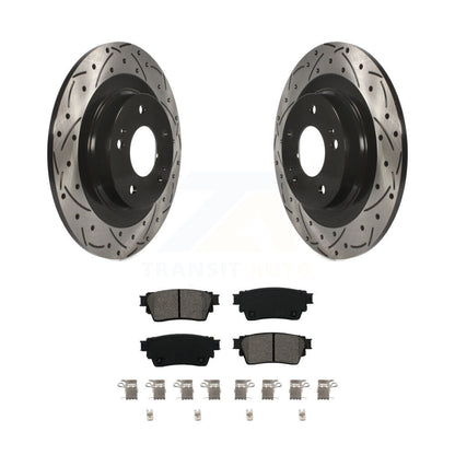 Drill Slot Brake Rotor Semi-Metallic Pad Rear Kit For Mitsubishi Outlander Cross