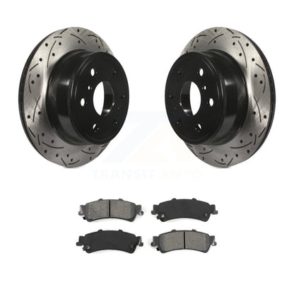 Drilled Slot Brake Rotors Semi-Metallic Pad Rear Kit For GMC Sierra 1500 Classic