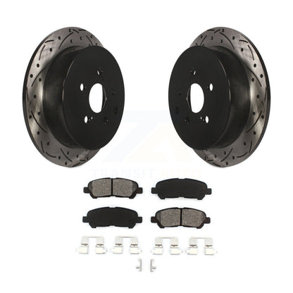 Drilled Slot Disc Brake Rotor & Semi-Metallic Pad Rear Kit For Toyota Highlander