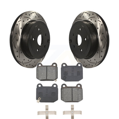 Drilled Slot Brake Rotor & Semi-Metallic Pad Rear Kit For Subaru Impreza WRX STI