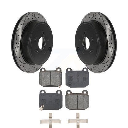 Drill Slot Disc Brake Rotors Semi-Metallic Pad Rear Kit For Subaru BRZ Toyota 86
