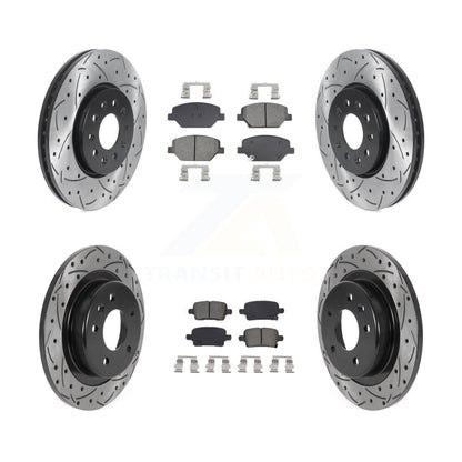 Drilled Slot Brake Rotors Semi-Metallic Pad Front Rear Kit For Chevrolet Equinox