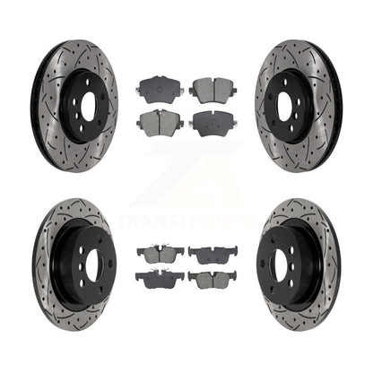 Drill Slot Brake Rotors Semi-Metallic Pad Front Rear Kit For Mini Cooper Clubman