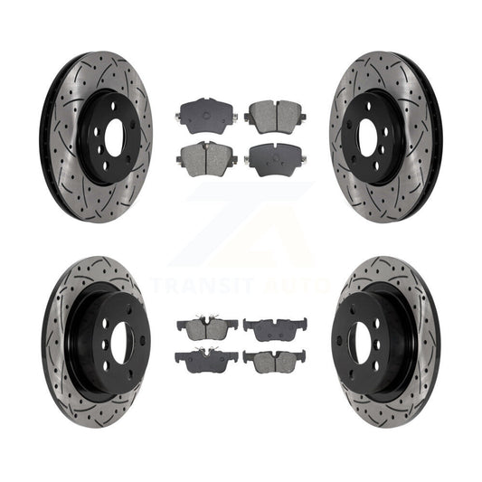 Drill Slot Brake Rotors Semi-Metallic Pad Front Rear Kit For Mini Cooper Clubman