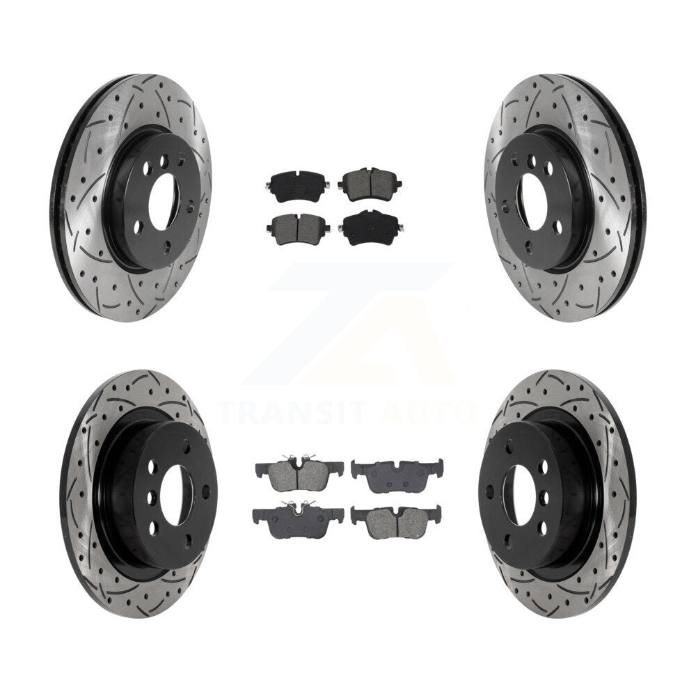 Drill Slot Brake Rotors Semi-Metallic Pad Front Rear Kit For Mini Cooper Clubman