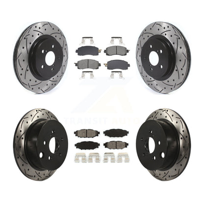 Drilled Slot Brake Rotor & Semi-Metallic Pad Front Rear Kit For Subaru Crosstrek