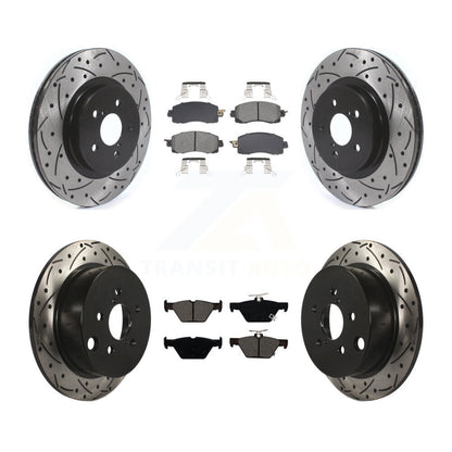 Drilled Slot Brake Rotor & Semi-Metallic Pad Front Rear Kit For Subaru Crosstrek
