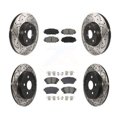 Drill Slot Brake Rotors Semi-Metallic Pad Front Rear Kit For Toyota Corolla 1.8L