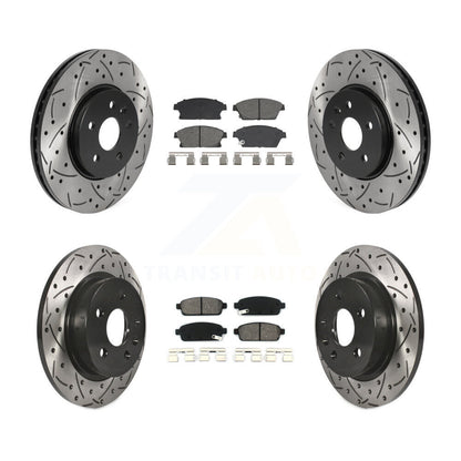Drill Slot Brake Rotor Semi-Metallic Pad Front Rear Kit For Chevrolet Trax Buick