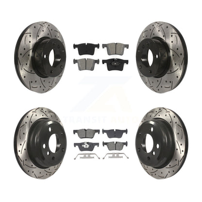 Drill Slot Brake Rotor Semi-Metallic Pad Front Rear Kit For BMW 320i xDrive 328d