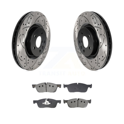 Drill Slot Disc Brake Rotor Semi-Metallic Pad Front Kit For Land Rover Discovery