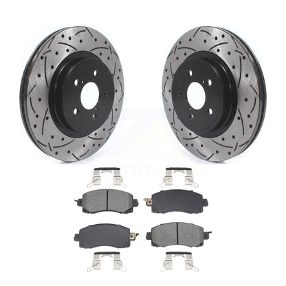Drill Slot Brake Rotors Semi-Metallic Pad Front Kit For Subaru Crosstrek Impreza