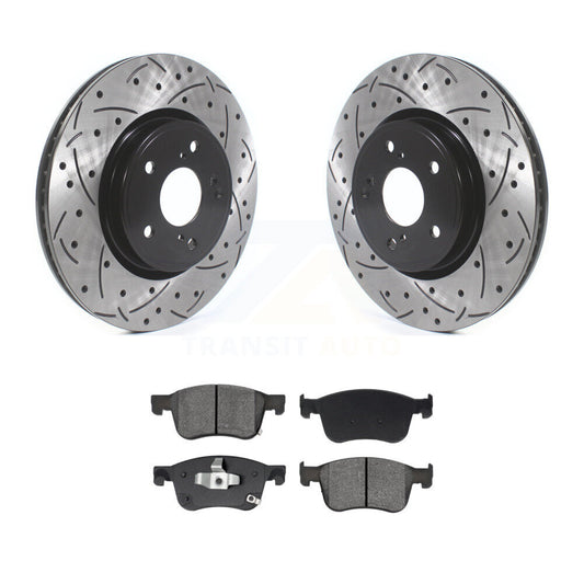 Drill Slot Brake Rotors Semi-Metallic Pad Front Kit For Honda Civic Accord Acura