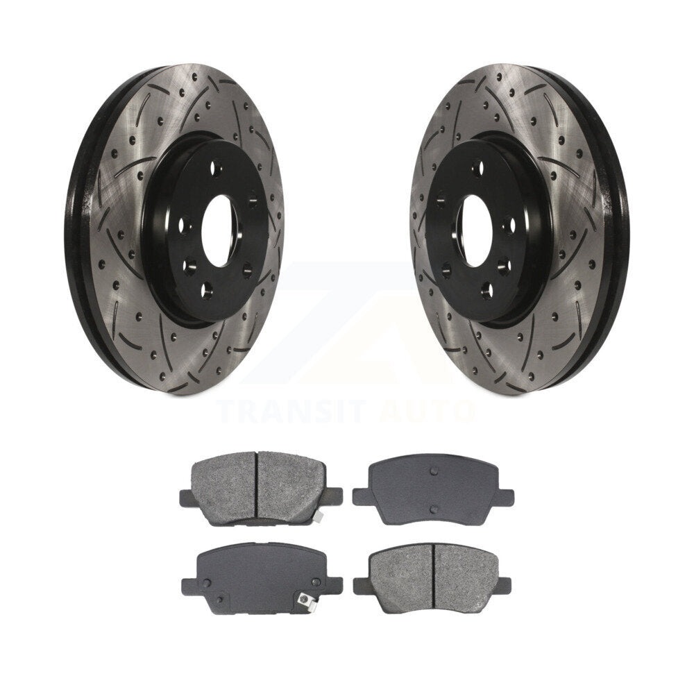 Drill Slot Brake Rotor Semi-Metallic Pad Front Kit For 2018-2020 Chevrolet Sonic