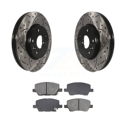 Drill Slot Brake Rotor Semi-Metallic Pad Front Kit For 2018-2020 Chevrolet Sonic