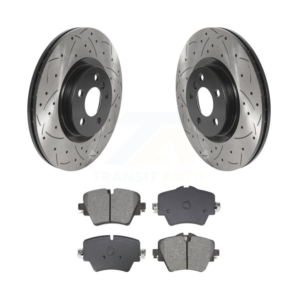 Drilled Slot Brake Rotor & Semi-Metallic Pad Front Kit For BMW X1 Mini Cooper X2