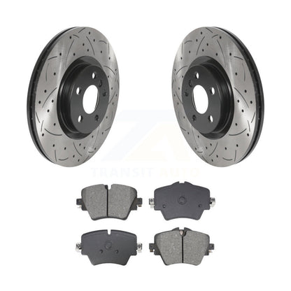 Drilled Slot Brake Rotor & Semi-Metallic Pad Front Kit For BMW X1 Mini Cooper X2