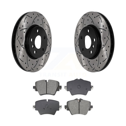 Drilled Slot Brake Rotors Semi-Metallic Pad Front Kit For Mini Cooper Countryman
