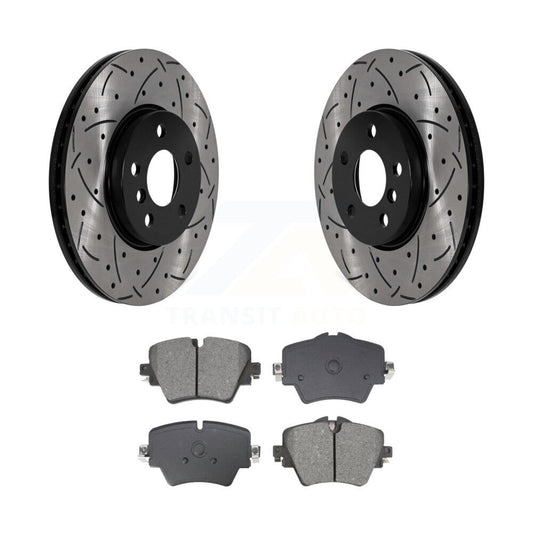 Drilled Slot Brake Rotors Semi-Metallic Pad Front Kit For Mini Cooper Countryman