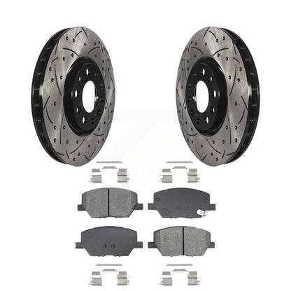 Drilled Slot Brake Rotor & Semi-Metallic Pad Front Kit For Jeep Compass Renegade